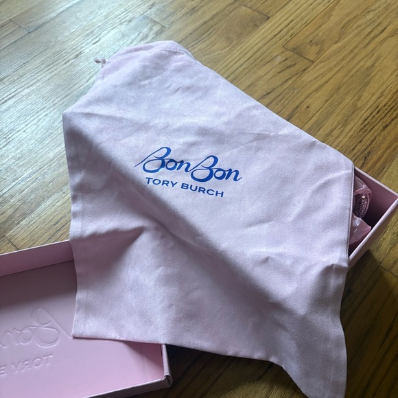 Tory Burch x BonBon Women's Miller Knotted Crystal Suede/Crystal Sandals Pink 10 - Picture 12 of 14